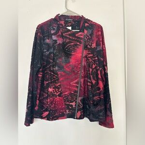 Picadilly NWT abstract print zip up lightweight jacket Sz XL